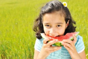 girl eating watermelon Commercial Air Fryer